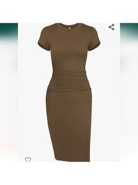 MissufeWomen's Casual Ruched Bodycon  Midi  Dress NWOT Size M